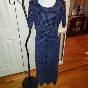 Dress Barn 2-piece navy polka dot skirt set Size Medium NWOT